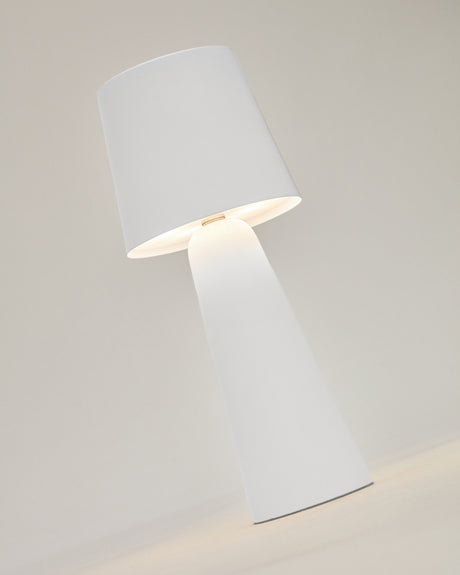 Arenys Outdoor Tischlampe klein aus Metall mit weißem Lackfinish - ZEN ZONE Furniture