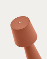 Arenys Outdoor Tischlampe klein aus Metall mit terrakottafarbenem Finish - ZEN ZONE Furniture