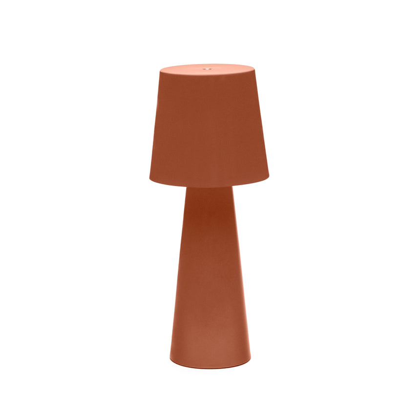 Arenys Outdoor Tischlampe groß aus Metall mit terrakottafarbenem Finish - ZEN ZONE Furniture