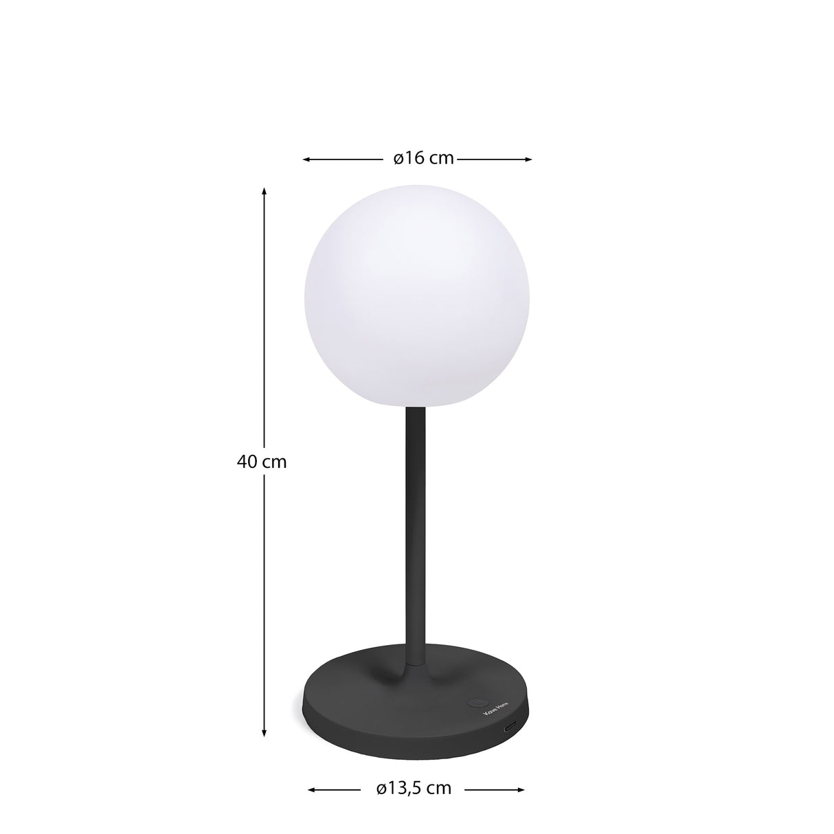 Outdoor Tischlampe Dinesh Aluminium in Schwarz 40 cm - ZEN ZONE Furniture