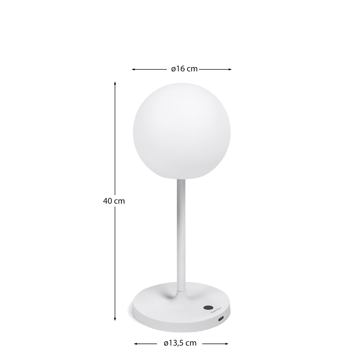 Outdoor Tischlampe Dinesh Aluminium in Grau 40 cm - ZEN ZONE Furniture