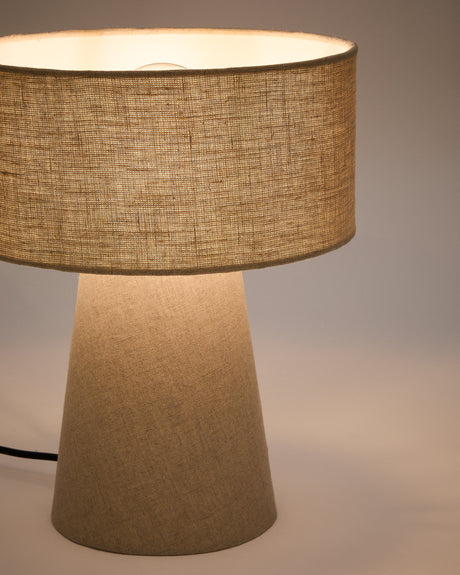 Algaida Tischlampe aus grauem Stoff - ZEN ZONE Furniture