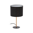 Pina Tischlampe aus Metall und Rattan mit schwarzem Baumwollschirm - ZEN ZONE Furniture