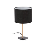 Pina Tischlampe aus Metall und Rattan mit schwarzem Baumwollschirm - ZEN ZONE Furniture
