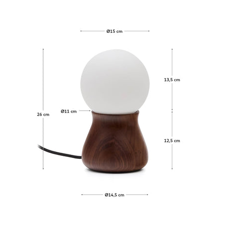 Tischleuchte Okeni aus Walnussholz und Glas. - ZEN ZONE Furniture