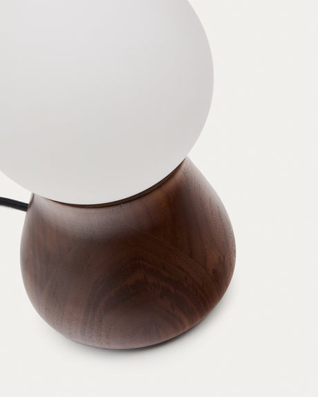 Tischleuchte Okeni aus Walnussholz und Glas. - ZEN ZONE Furniture