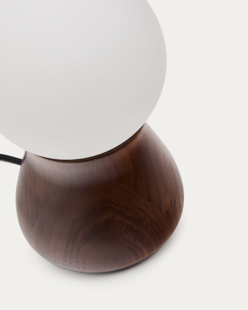Tischleuchte Okeni aus Walnussholz und Glas. - ZEN ZONE Furniture