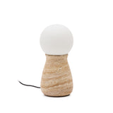 Tischleuchte Okeni aus Travertin und Glas. - ZEN ZONE Furniture