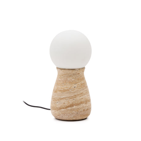 Tischleuchte Okeni aus Travertin und Glas. - ZEN ZONE Furniture