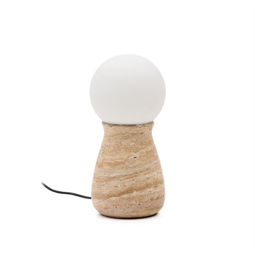 Tischleuchte Okeni aus Travertin und Glas. - ZEN ZONE Furniture