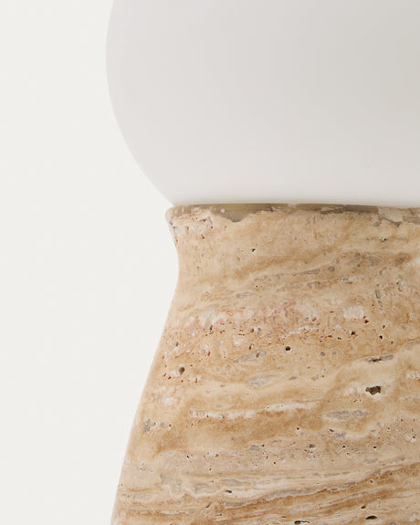 Tischleuchte Okeni aus Travertin und Glas. - ZEN ZONE Furniture