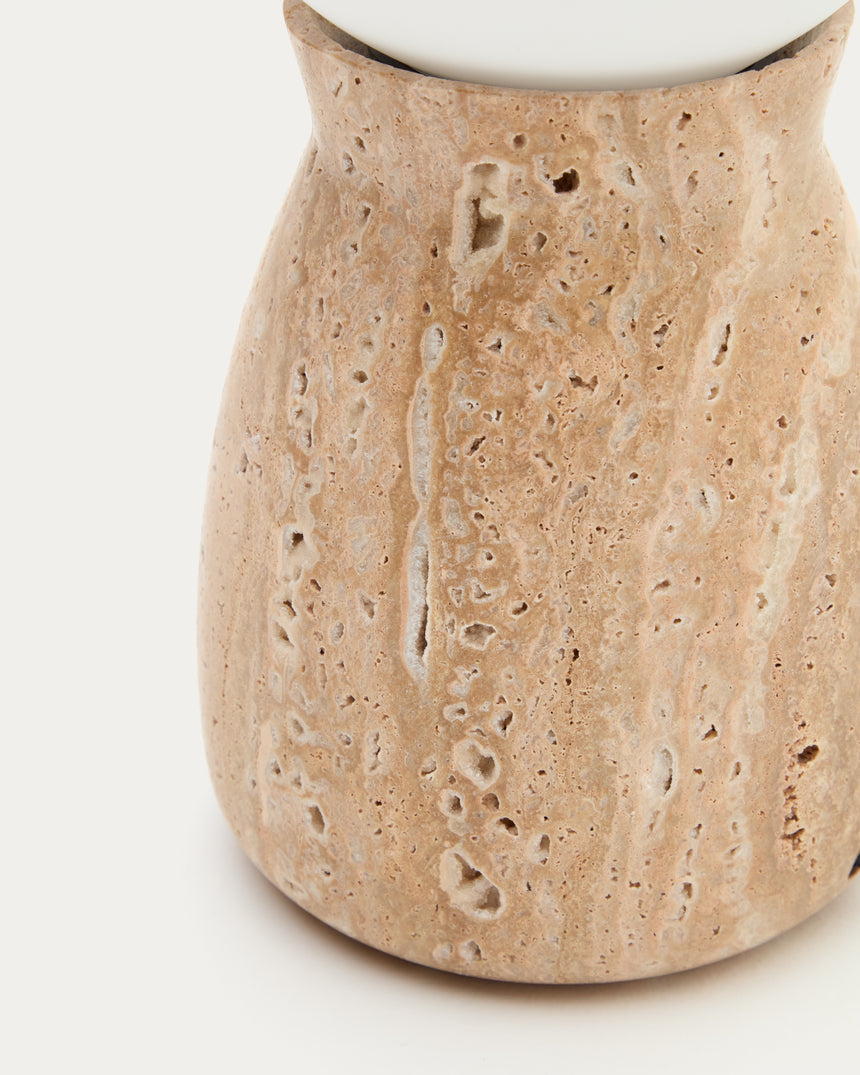 Tischleuchte Okeni aus Travertin und Glas. - ZEN ZONE Furniture