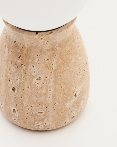 Tischleuchte Okeni aus Travertin und Glas. - ZEN ZONE Furniture