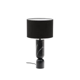 Tischleuchte Vex aus schwarzem Marmor und schwarzem Lampenschirm aus Leinen - ZEN ZONE Furniture