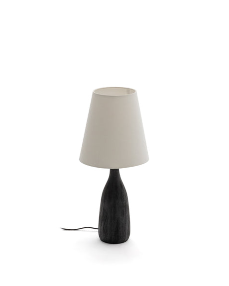 Tischleuchte Luvia aus Holz mit schwarz lackiertem Finish. - ZEN ZONE Furniture