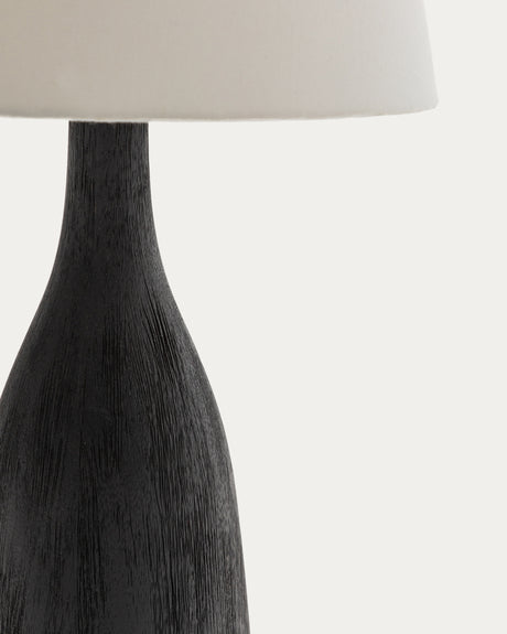 Tischleuchte Luvia aus Holz mit schwarz lackiertem Finish. - ZEN ZONE Furniture