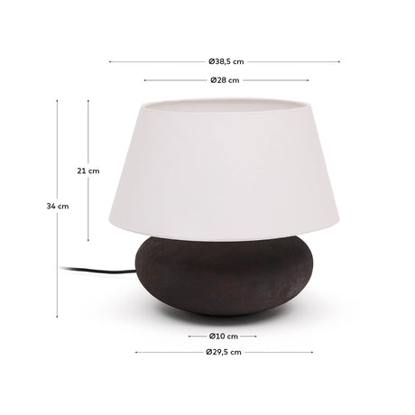 Tischleuchte Nessi aus Metall mit schwarzem Terrakotta-Effekt. - ZEN ZONE Furniture