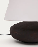 Tischleuchte Nessi aus Metall mit schwarzem Terrakotta-Effekt. - ZEN ZONE Furniture