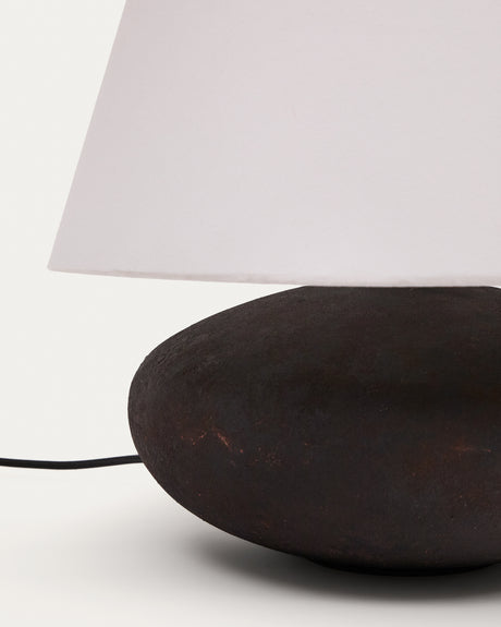 Tischleuchte Nessi aus Metall mit schwarzem Terrakotta-Effekt. - ZEN ZONE Furniture