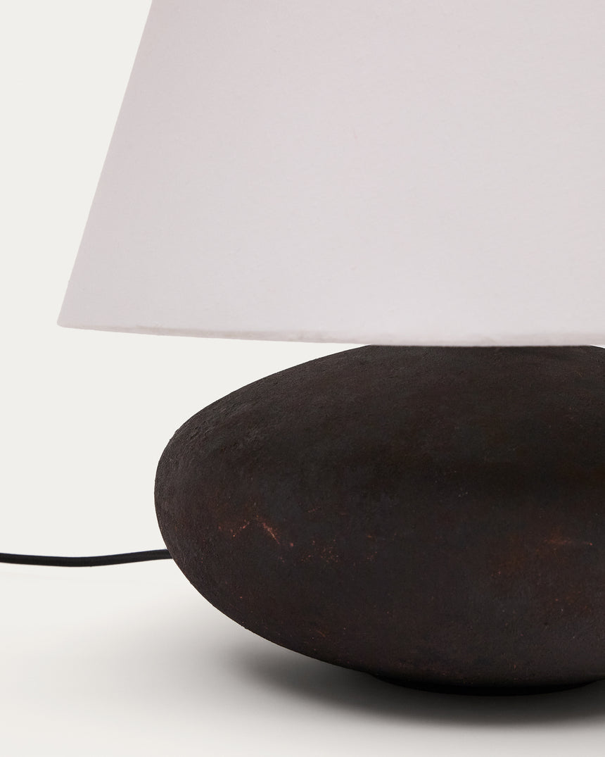 Tischleuchte Nessi aus Metall mit schwarzem Terrakotta-Effekt. - ZEN ZONE Furniture