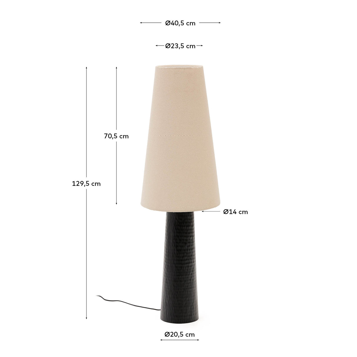 Stehlampe Senni aus Metall mit schwarzem Finish - ZEN ZONE Furniture
