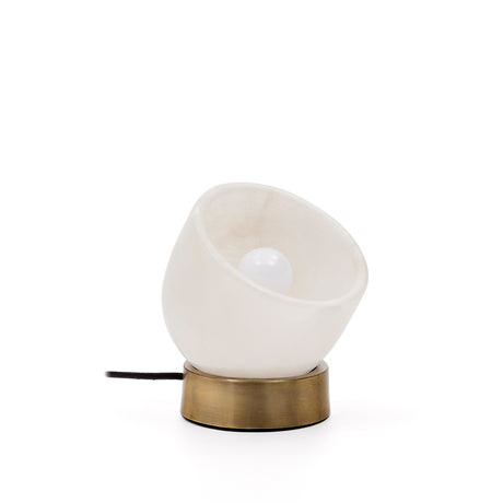 Tischleuchte Shenli aus Alabaster und Metall mit Messing-Finish. - ZEN ZONE Furniture