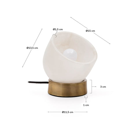 Tischleuchte Shenli aus Alabaster und Metall mit Messing-Finish. - ZEN ZONE Furniture
