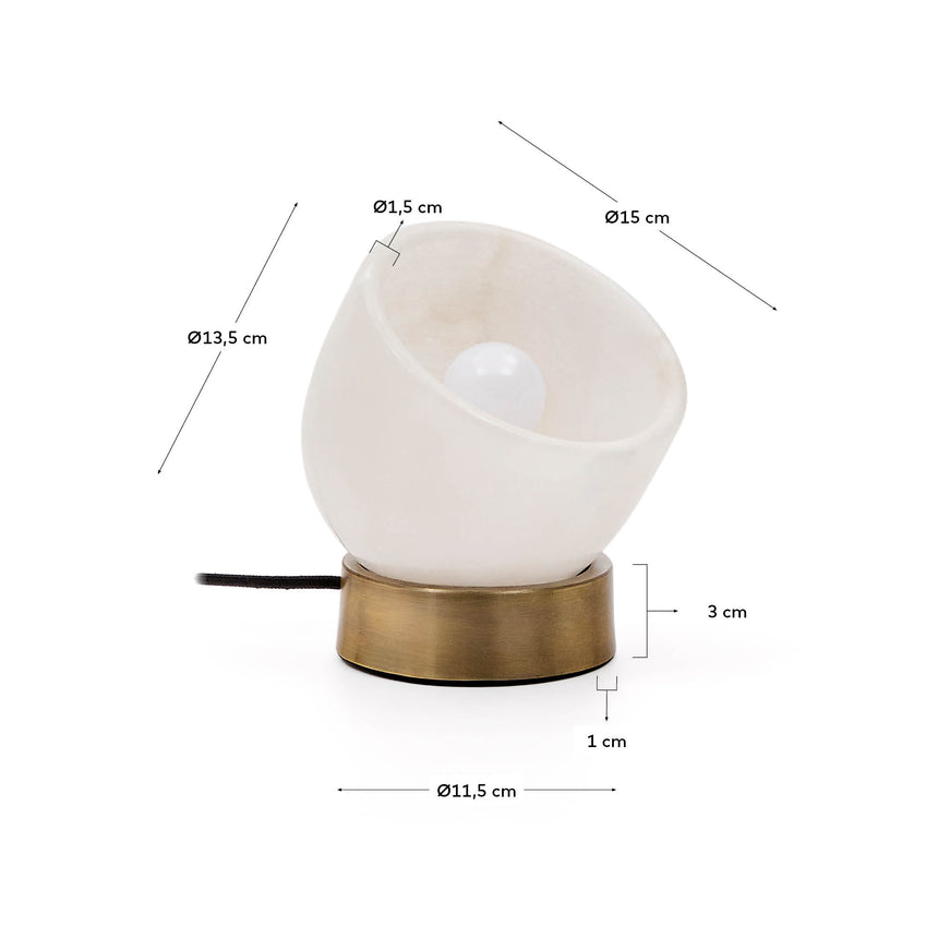 Tischleuchte Shenli aus Alabaster und Metall mit Messing-Finish. - ZEN ZONE Furniture