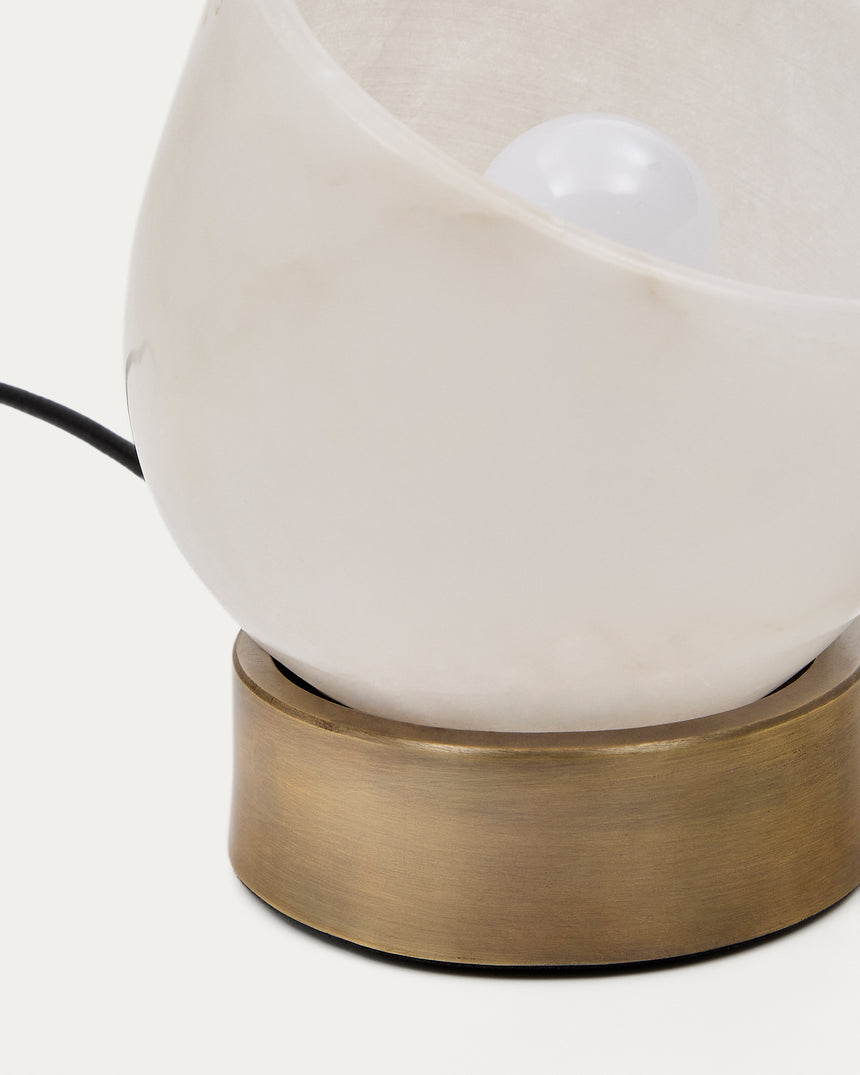 Tischleuchte Shenli aus Alabaster und Metall mit Messing-Finish. - ZEN ZONE Furniture