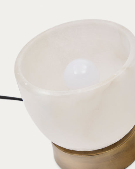 Tischleuchte Shenli aus Alabaster und Metall mit Messing-Finish. - ZEN ZONE Furniture