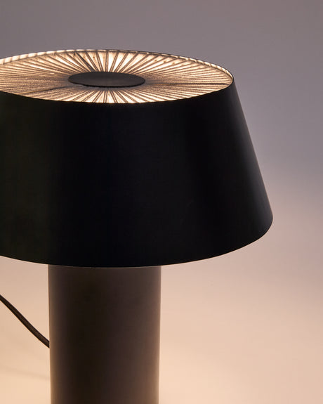Tischleuchte Ancare aus schwarzem Metall und beigefarbenem Seil. - ZEN ZONE Furniture