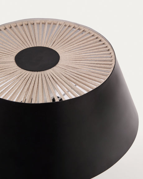 Tischleuchte Ancare aus schwarzem Metall und beigefarbenem Seil. - ZEN ZONE Furniture
