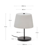 Tischleuchte Nefar aus Milchglas und Zink - ZEN ZONE Furniture
