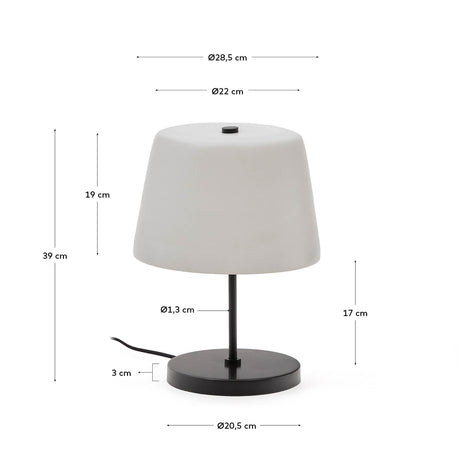 Tischleuchte Nefar aus Milchglas und Zink - ZEN ZONE Furniture