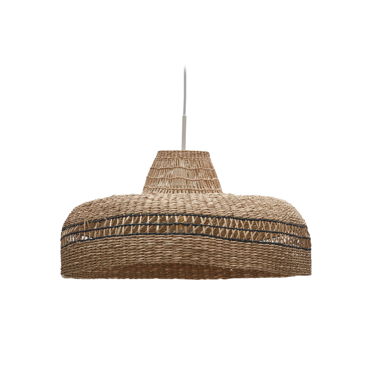 Rupia Lampenschirm für Pendelleuchte mit natürlichem und schwarzem Finish Ø 55 cm - ZEN ZONE Furniture