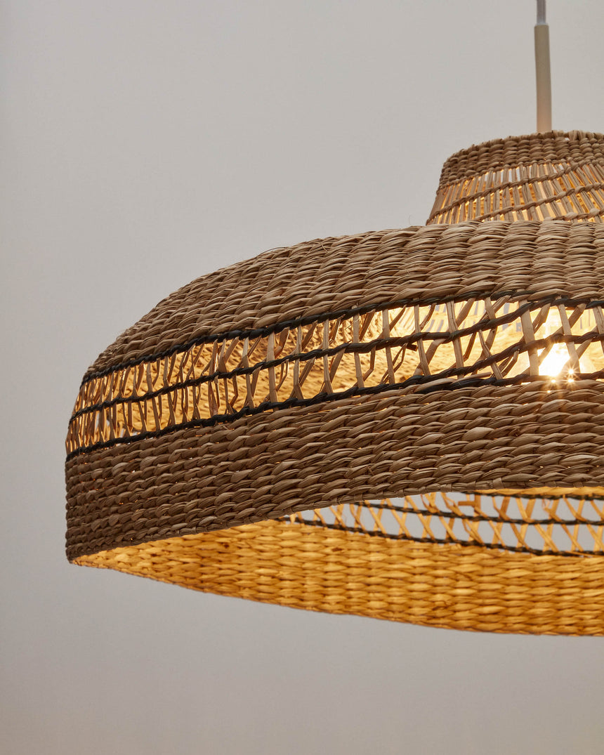 Rupia Lampenschirm für Pendelleuchte mit natürlichem und schwarzem Finish Ø 55 cm - ZEN ZONE Furniture