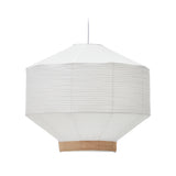 Lampenschirm für Deckenleuchte Hila aus weißem Papier und Naturholzfurnier Ø 80 cm - ZEN ZONE Furniture