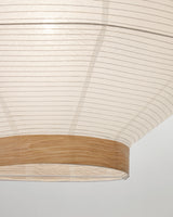 Lampenschirm für Deckenleuchte Hila aus weißem Papier und Naturholzfurnier Ø 80 cm - ZEN ZONE Furniture