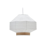 Lampenschirm für Deckenleuchte Hila aus weißem Papier und Naturholzfurnier Ø 30 cm - ZEN ZONE Furniture