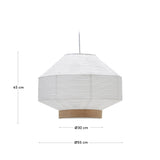 Lampenschirm für Deckenleuchte Hila aus weißem Papier und Naturholzfurnier Ø 30 cm - ZEN ZONE Furniture