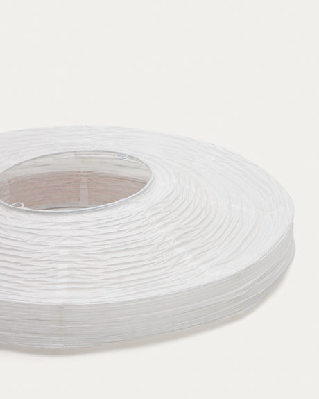 Lampenschirm für Deckenleuchte Hila aus weißem Papier und Naturholzfurnier Ø 30 cm - ZEN ZONE Furniture
