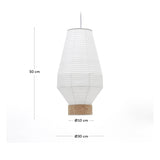 Hila Lampenschirm aus weißem Papier und Furnierholz Ø 30 cm - ZEN ZONE Furniture