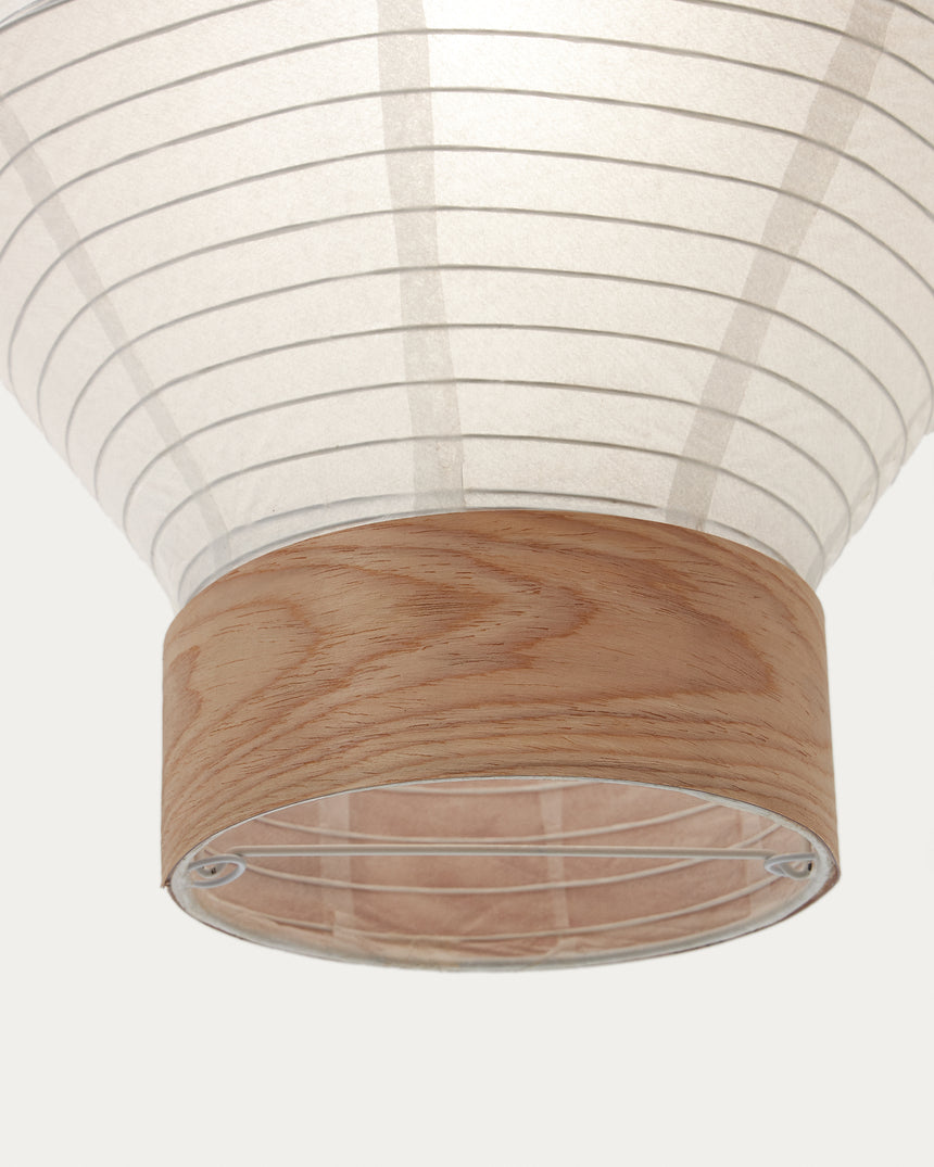 Hila Lampenschirm aus weißem Papier und Furnierholz Ø 30 cm - ZEN ZONE Furniture