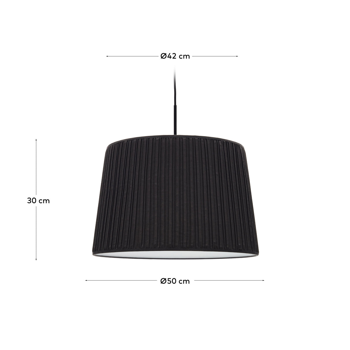 Lampenschirm für Deckenleuchte Guash in Schwarz Ø 50 cm - ZEN ZONE Furniture