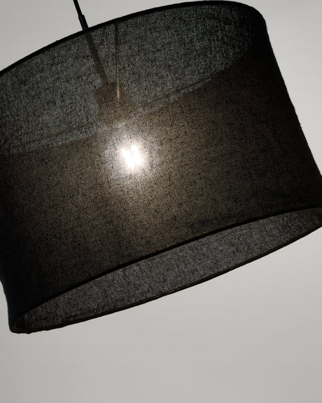 Mariela Schirm für Deckenlampe aus Leinen mit schwarzem Finish Ø 50 x 30 cm - ZEN ZONE Furniture