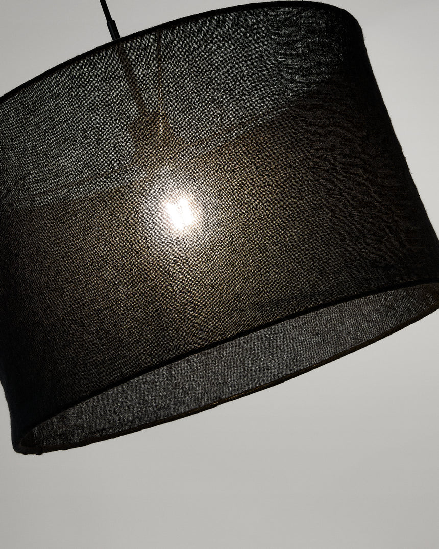 Mariela Schirm für Deckenlampe aus Leinen mit schwarzem Finish Ø 50 x 30 cm - ZEN ZONE Furniture