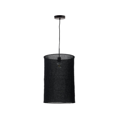 Mariela  Schirm für Deckenlampe aus Leinen mit schwarzem Finish Ø 40 x 60 cm - ZEN ZONE Furniture