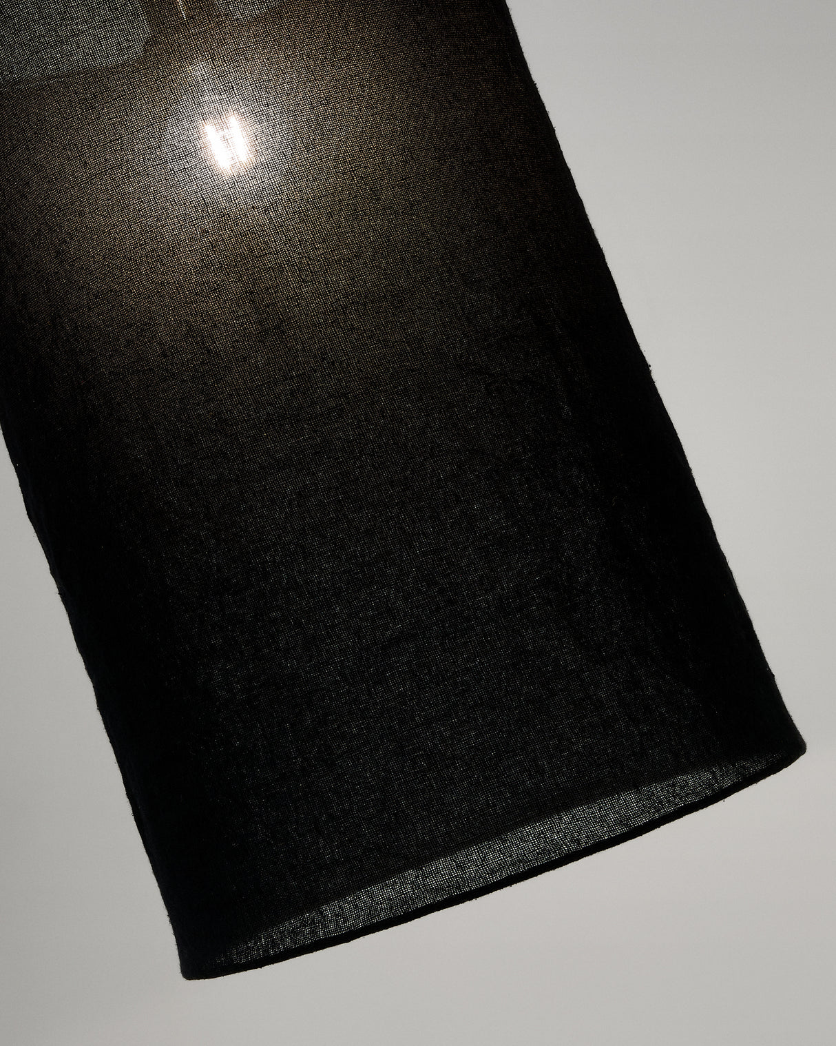 Mariela  Schirm für Deckenlampe aus Leinen mit schwarzem Finish Ø 40 x 60 cm - ZEN ZONE Furniture