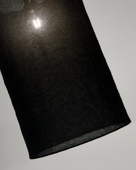 Mariela  Schirm für Deckenlampe aus Leinen mit schwarzem Finish Ø 40 x 60 cm - ZEN ZONE Furniture