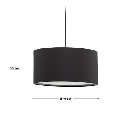 Lampenschirm für Deckenleuchte Santana in Schwarz mit Diffusor in Weiß Ø 40 cm - ZEN ZONE Furniture